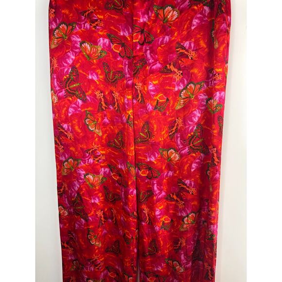 L'AGENCE Luvvy Butterfly Print Silk Straight Leg Trousers Women's Medium ? Pants - Picture 14 of 16
